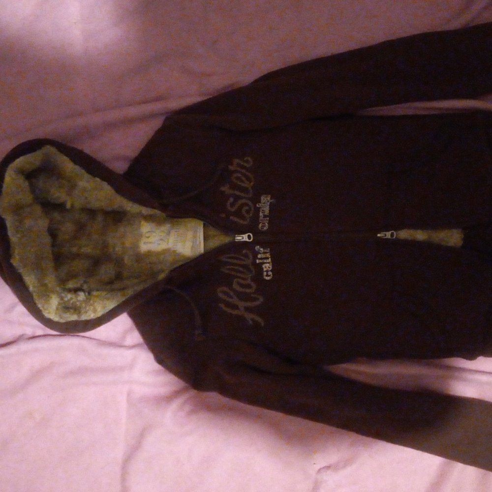 Hollister Sweatshirt faux fur insulated double zip up coat